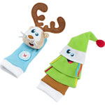 Jouets d'éveil bébé chaussettes renne sapin pas cher