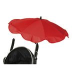 Ombrelle poussette anti uv triple flexible avec easy clip rouge pas cher