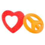 Lot de 2 hochets à dentition peace and love pas cher