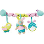 Jouets de voyage bébé tortillon d'activités bobby bel oeil turquoise pas cher