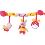 Jouets de voyage bébé tortillon d'activités bobby bel oeil framboise pas cher