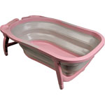 Baignoire bébé pliable taupe/rose pas cher