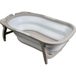 Baignoire bébé pliable taupe/blanc pas cher