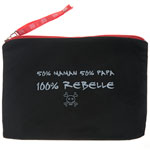 Trousse de toilette bébé brodee 100% rebelle noir/rouge pas cher