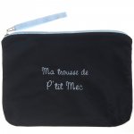 Trousse de toilette bébé brodee ma trousse de p tit mec bleu pas cher
