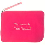 Trousse de toilette bébé brodee ma trousse de p tite princesse rose pas cher