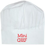Toque de chef réglable brodee mini chef blanc/rouge pas cher
