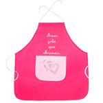 Tablier fille brose aussi jolie que maman fushia/blanc pas cher