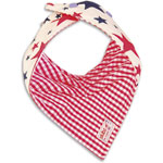 Bavoir bandana réversible étoiles et vichy rouge pas cher