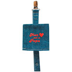Attache sucette coulissant mon coeur est a papa denim pas cher