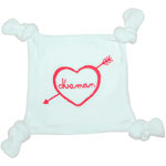 Doudou plat velours brode maman blanc/rouge pas cher