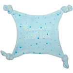 Doudou plat velours brode bienvenue petit bébé bleu pas cher