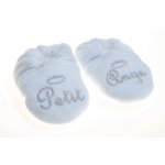 Chaussons bébé velours brodé petit ange blanc pas cher
