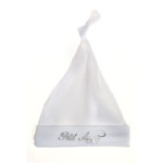 Bonnet bébé double pur coton 'petit ange' blanc/argent pas cher