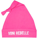 Bonnet bébé double pur coton 'mini rebelle' rose fushia pas cher