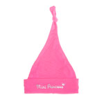 Bonnet bébé double pur coton 'mini princesse' fushia/argent pas cher