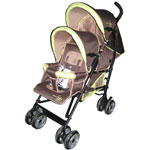 POUSSETTE BEE FOR 2 CHOCOLAT/ANIS CHASSIS NOIR