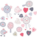 STICKER REPOSITIONNABLE P'TITES COCOTTES (80 STICKERS)