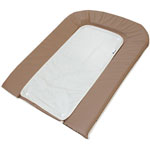 Matelas à langer pvc avec éponge pressionnee + 1 éponge macaron/ecru pas cher