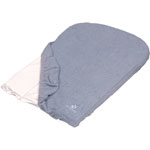 Lot de 2 housses de matelas à langer éponge bleu ardoise ecru pas cher