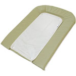 Matelas à langer pvc avec éponge pressionnee + 1 éponge tilleul/blanc pas cher