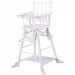 Chaise haute bébé transformable laque blanc pas cher
