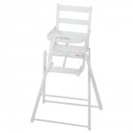 Chaise haute bébé extra pliante dossier lattes galbees blanc pas cher