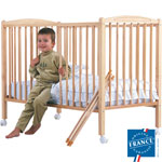 Lit bébé 60 x 120 cm vernis pas cher