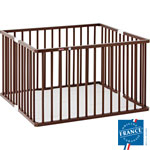 Parc bébé pliant laqué taupe pas cher