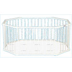 COMBELLE Grand parc ovale hetre laque blanc