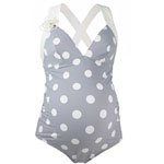 Maillot de bain de maternité 1 pièce retro gris pas cher