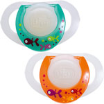 Lot de 2 sucettes silicone physioring phosphorescente 4mois+ pas cher