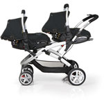 Poussette double s-twinner + coque prima fix asphalt/noir pas cher
