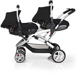 Poussette double s-twinner + coque prima easy asphalt/noir pas cher