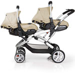 Poussette double s-twinner + coque prima easy sand/sable pas cher