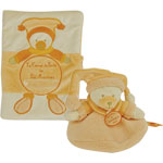 Protège carnet de santé +doudou mandarine douceur macaron pas cher