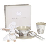 Coffret repas + lapin bonbon taupe pas cher