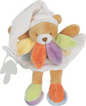 DOUDOU ET COMPAGNIE Support tetine 15 x 18 cm nuage de couleurs