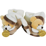 Chaussons bébé avec hochet graines de doudou ours pas cher