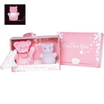 Coffret veilleuse + doudou photoluminescent rose pas cher