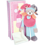 Peluche bébé pantin avec doudou ours pêche fraise collector pas cher