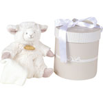 Peluche bébé agneau avec doudou taupe 17 cm pas cher
