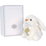 Doudou bébé musical lapin blanc pas cher