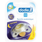 DODIE Sucette nuit caoutchouc 0-6 mois garcon