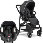Poussette duo evo + junior baby charcoal ts pas cher