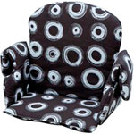 Coussin de chaise tissu avec rabat ronds blancs pas cher