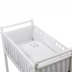 Ensemble tour et linge de lit blanc éléphant pour berceau aladin pas cher