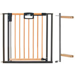 Barrière d'escaliers easylock wood bois/argent 84.5 - 92.5 cm pas cher