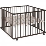 Parc bébé belami wenge 102 x 102 cm fond pois pas cher