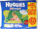 HUGGIES SUPER-DRY T3 4/9 KG +15% GRATUIT